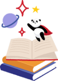 Book and Panda illustration