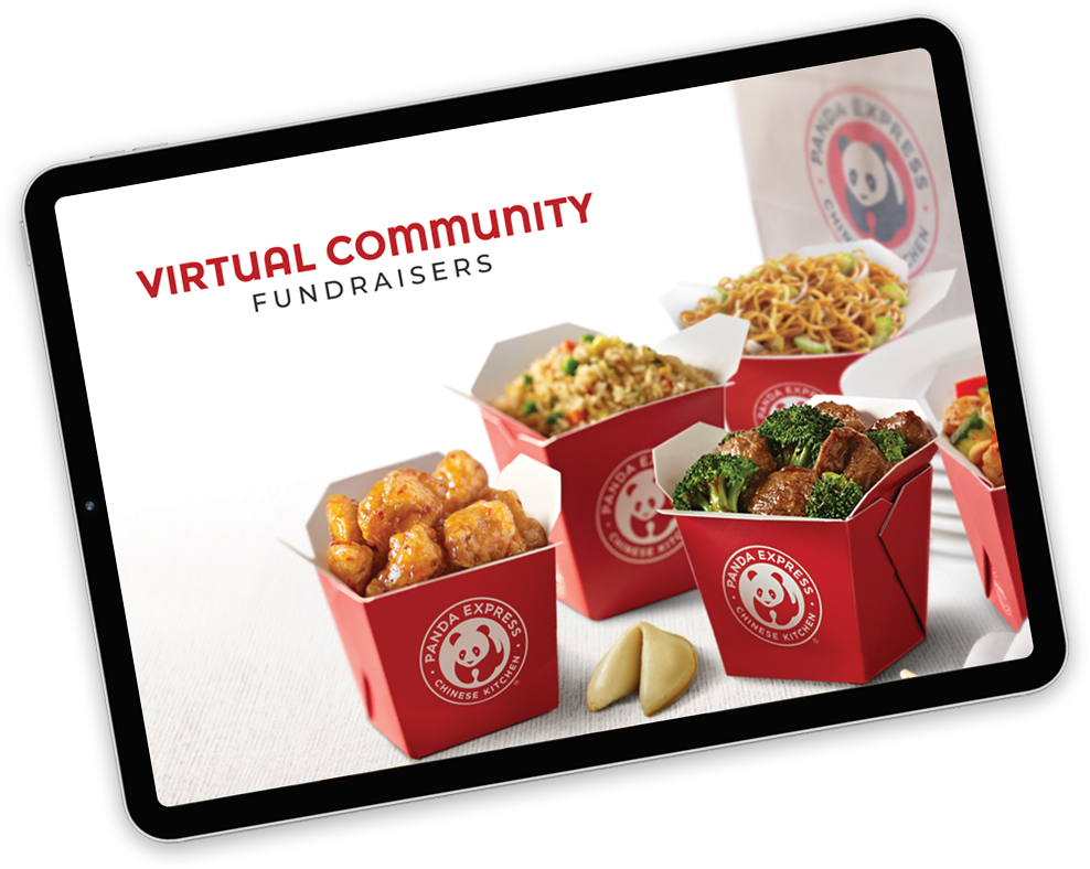 Virtual Community Fundraisers page on tablet